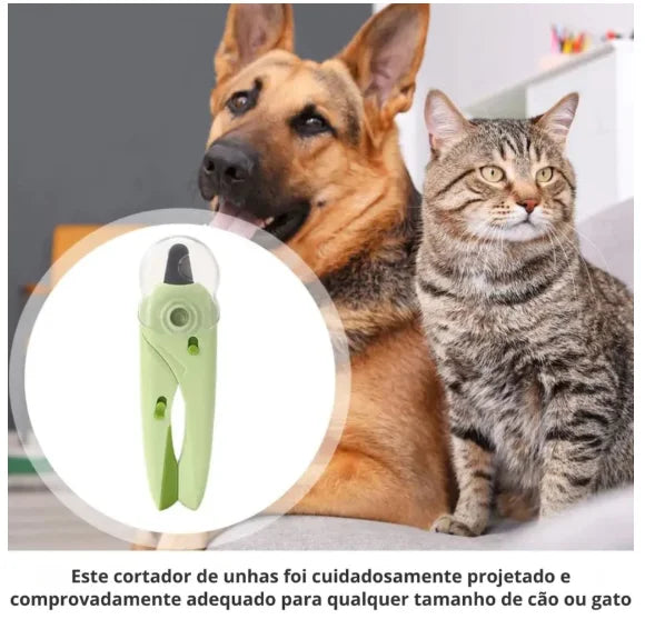 Cortador de Unhas 3 em 1 com LED para Pets