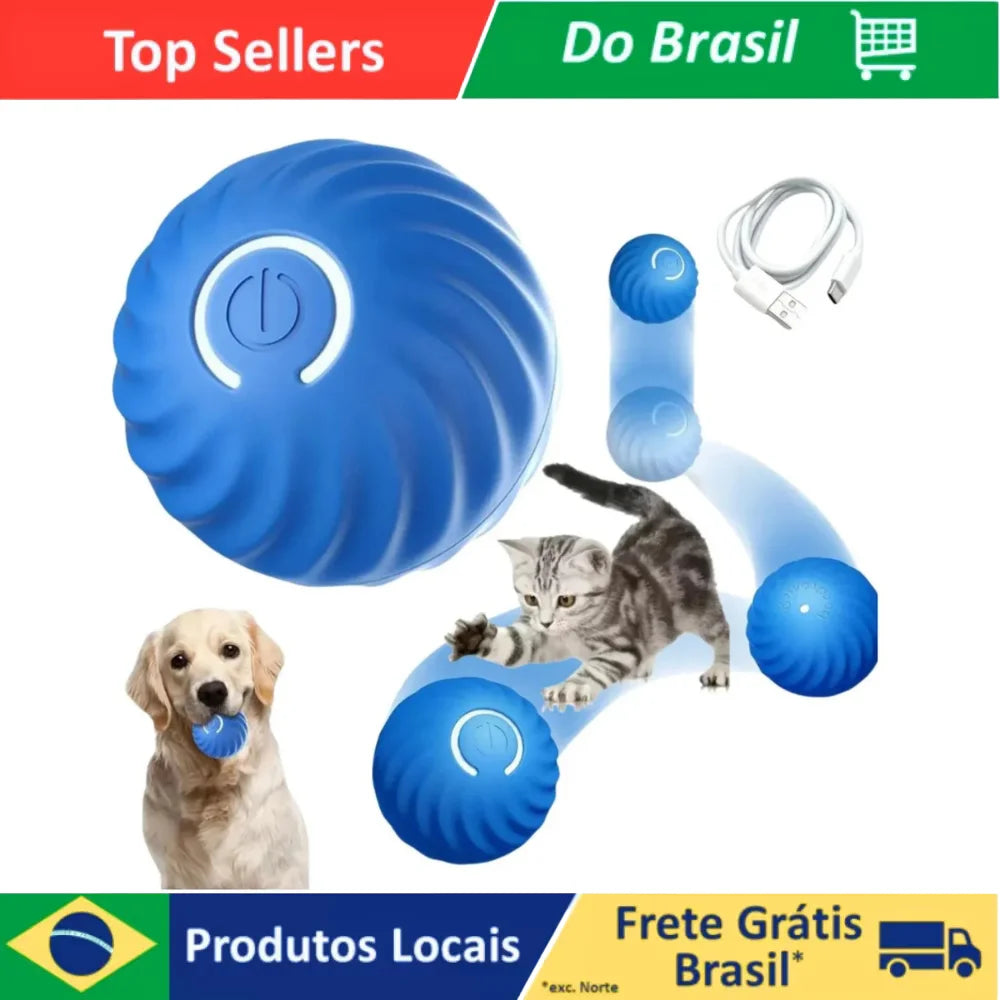 Bola Automática Giratória para Gatos — USB