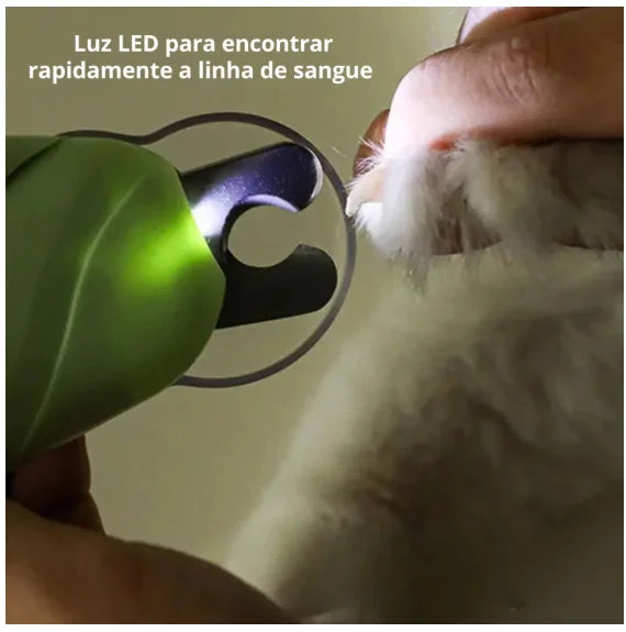 Cortador de Unhas 3 em 1 com LED para Pets