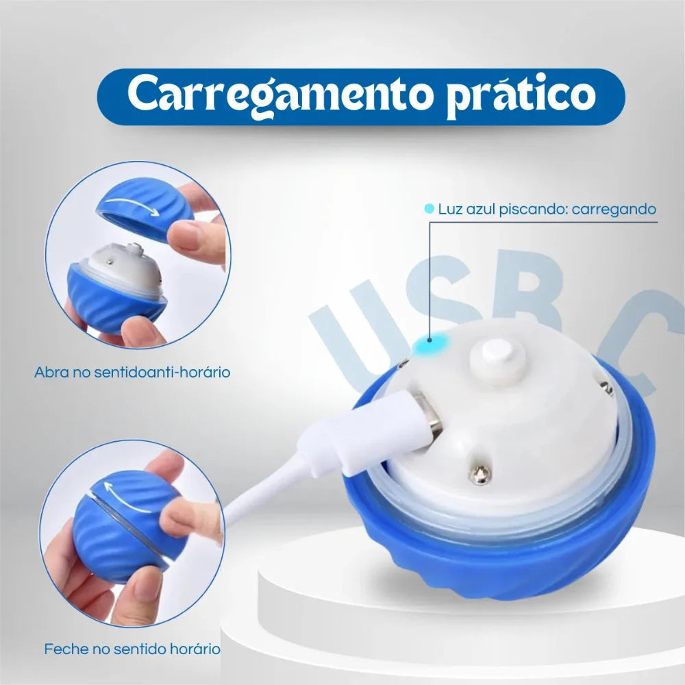Bola Automática Giratória para Gatos — USB