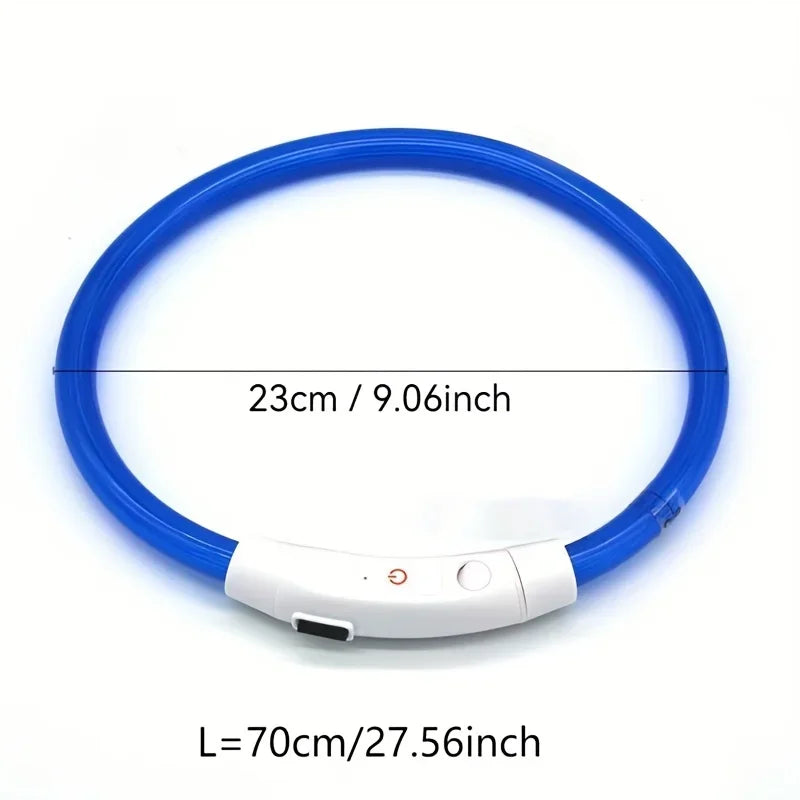 Coleira LED para Cães — USB Recarregável e Refletiva