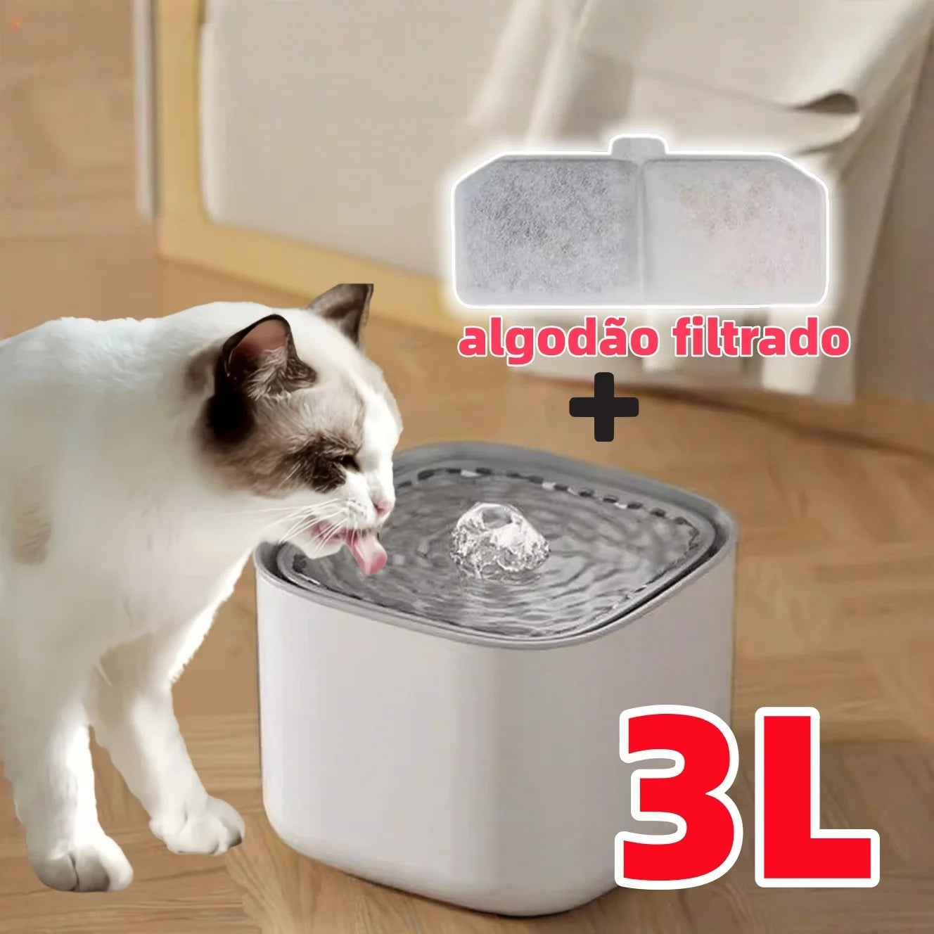 Bebedouro Automático 3L para Pets — Água Fresca