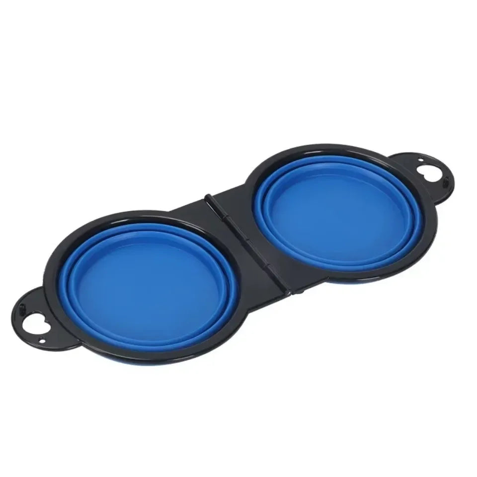 Comedouro Dobrável 2-em-1 para Cães e Gatos — Portátil