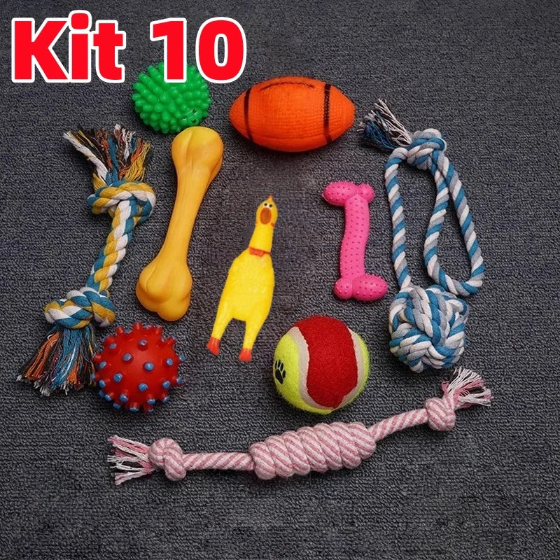 Kit 10 Brinquedos Anti-Estresse para Cachorro