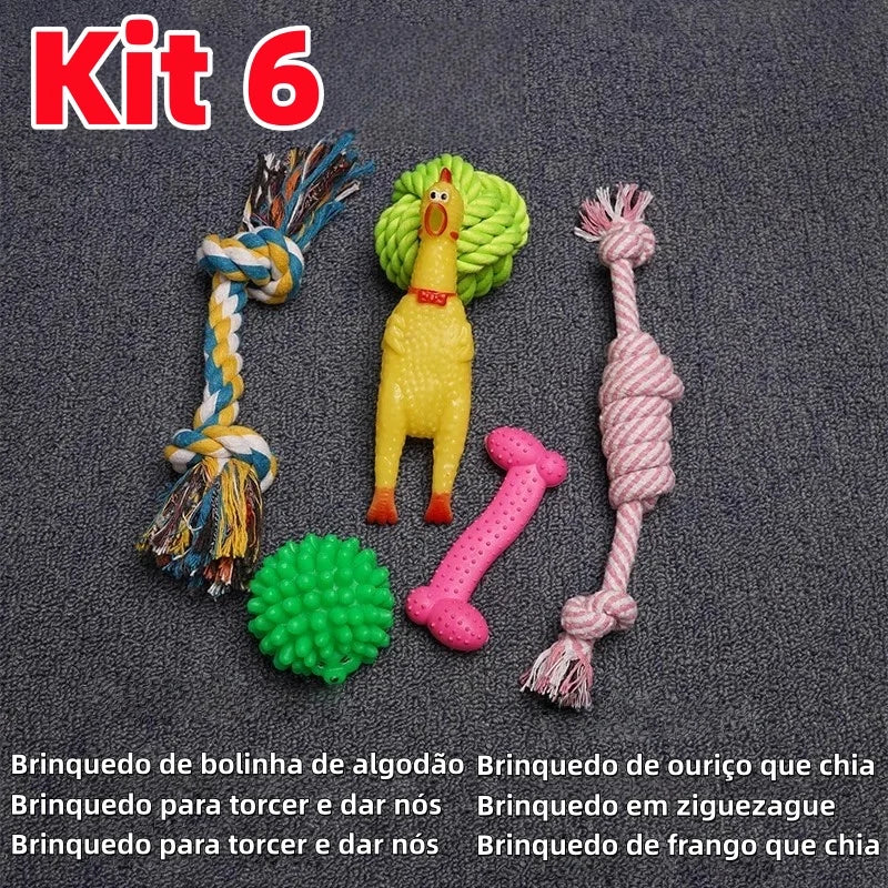 Kit 10 Brinquedos Anti-Estresse para Cachorro