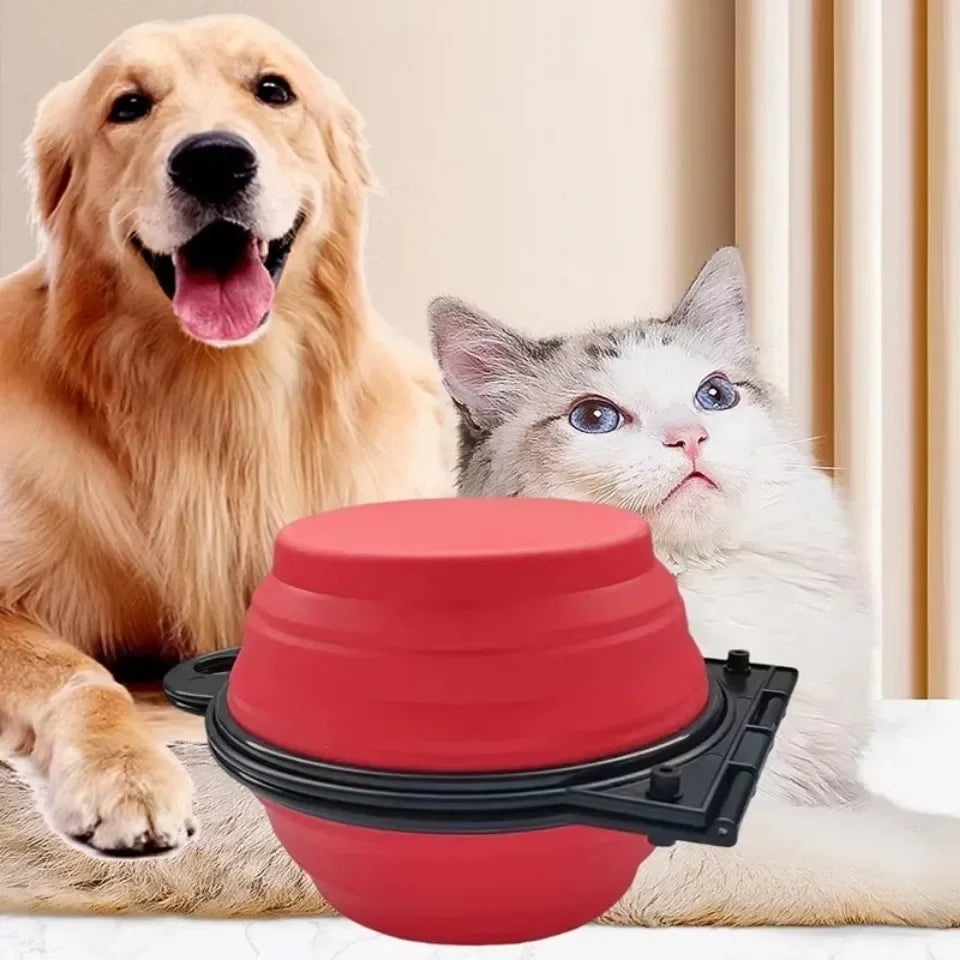 Comedouro Dobrável 2-em-1 para Cães e Gatos — Portátil